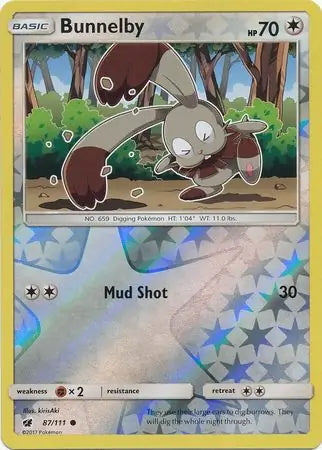 Crimson Invasion Bunnelby #87/111 reverse holo